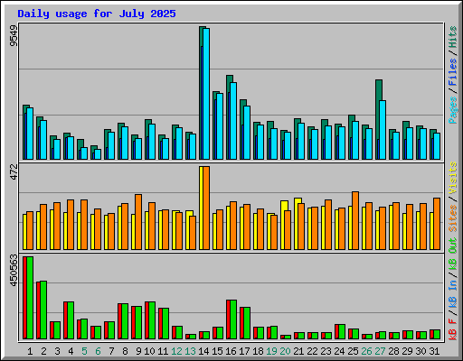 Daily usage for July 2025