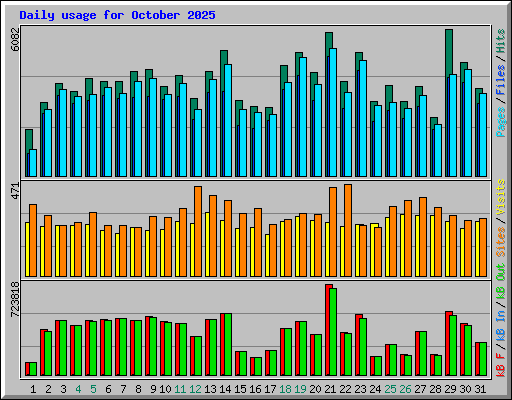 Daily usage for October 2025