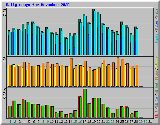 Daily usage for November 2025