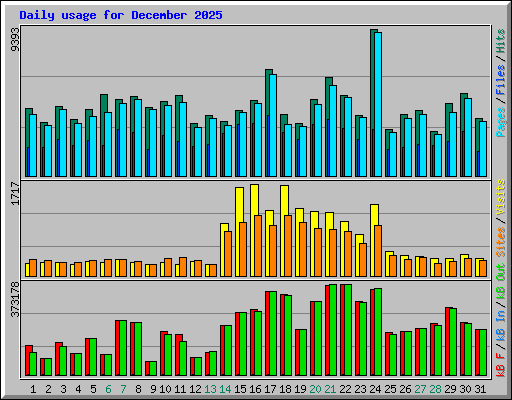 Daily usage for December 2025