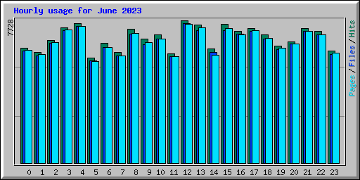 Hourly usage for June 2023