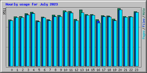 Hourly usage for July 2023