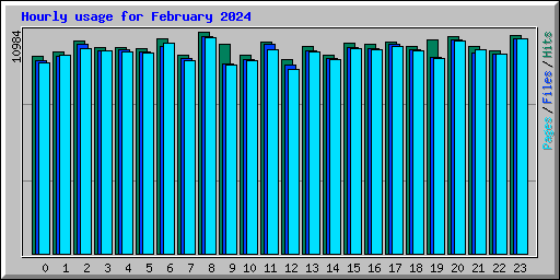 Hourly usage for February 2024