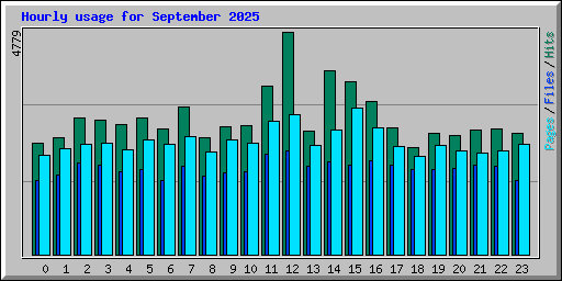 Hourly usage for September 2025