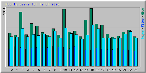 Hourly usage for March 2026